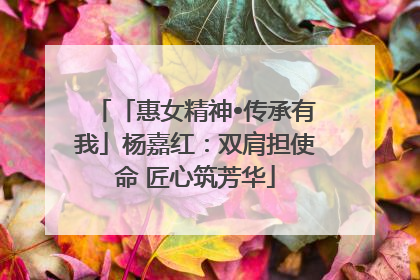 「惠女精神•传承有我」杨嘉红：双肩担使命 匠心筑芳华