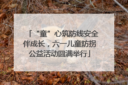 “童”心筑防线安全伴成长，六一儿童防拐公益活动圆满举行