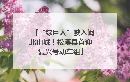 “绿巨人”驶入闽北山城！松溪县首迎复兴号动车组