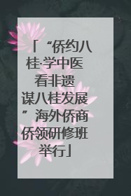 “侨约八桂·学中医 看非遗 谋八桂发展”海外侨商侨领研修班举行