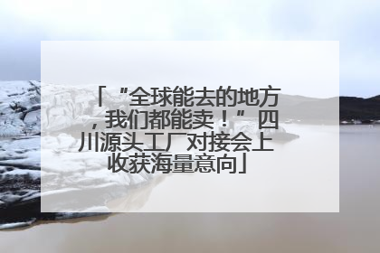 “全球能去的地方，我们都能卖！”四川源头工厂对接会上收获海量意向