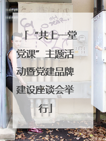 “共上一堂党课”主题活动暨党建品牌建设座谈会举行
