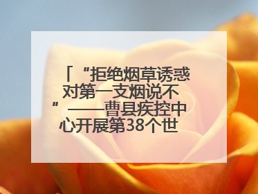 “拒绝烟草诱惑 对第一支烟说不”——曹县疾控中心开展第38个世界无烟日科普宣传活动
