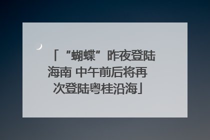 “蝴蝶”昨夜登陆海南 中午前后将再次登陆粤桂沿海