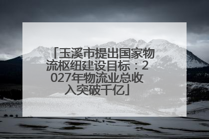 玉溪市提出国家物流枢纽建设目标：2027年物流业总收入突破千亿