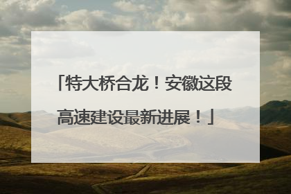 特大桥合龙！安徽这段高速建设最新进展！