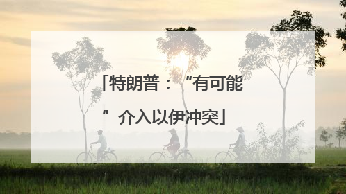 特朗普：“有可能”介入以伊冲突