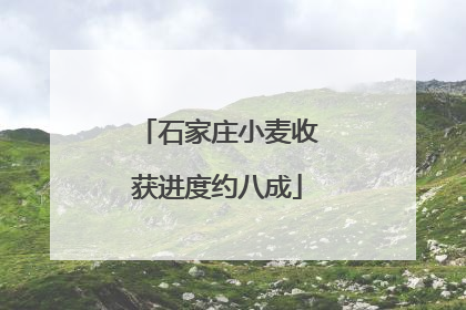 石家庄小麦收获进度约八成