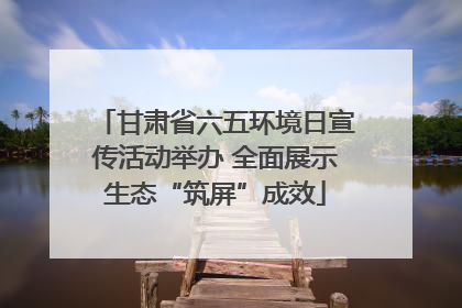 甘肃省六五环境日宣传活动举办 全面展示生态“筑屏”成效