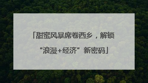 甜蜜风暴席卷西乡，解锁“浪漫+经济”新密码