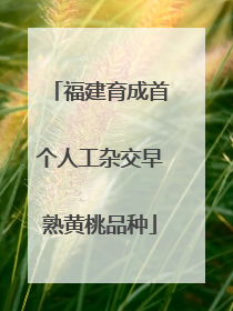 福建育成首个人工杂交早熟黄桃品种