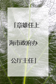 章雄任上海市政府办公厅主任