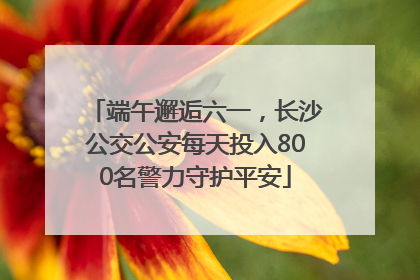 端午邂逅六一，长沙公交公安每天投入800名警力守护平安