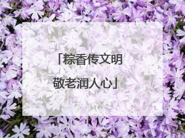 粽香传文明 敬老润人心