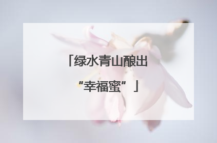 绿水青山酿出“幸福蜜”
