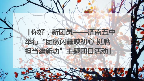 你好，新团员——济南五中举行“团徽闪耀映初心 挺膺担当建新功”主题团日活动