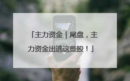 主力资金｜尾盘，主力资金出逃这些股！