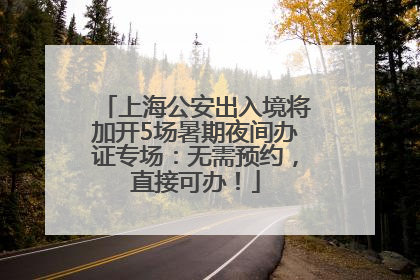 上海公安出入境将加开5场暑期夜间办证专场：无需预约，直接可办！