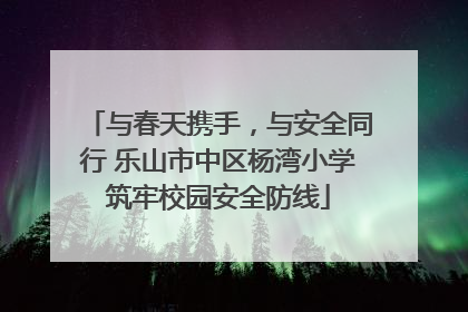与春天携手，与安全同行 乐山市中区杨湾小学筑牢校园安全防线