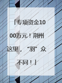 专项资金1000万元！荆州这里，“羽”众不同！