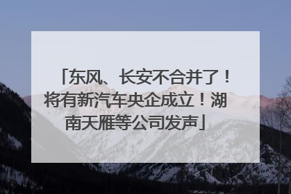 东风、长安不合并了！将有新汽车央企成立！湖南天雁等公司发声