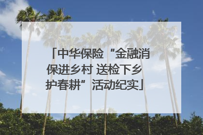 中华保险“金融消保进乡村 送检下乡护春耕”活动纪实