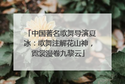 中国著名歌舞导演夏冰：歌舞注解花山神，霓裳漫卷九黎云