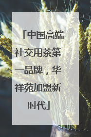 中国高端社交用茶第一品牌，华祥苑加盟新时代