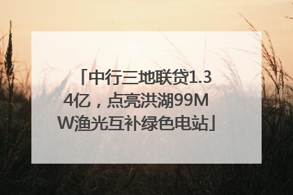 中行三地联贷1.34亿，点亮洪湖99MW渔光互补绿色电站