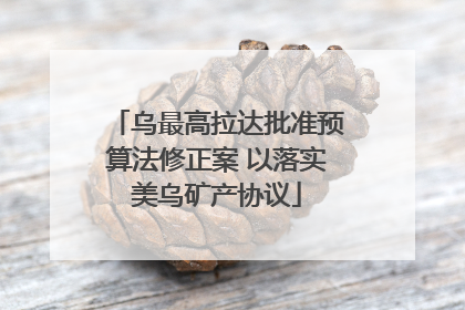 乌最高拉达批准预算法修正案 以落实美乌矿产协议