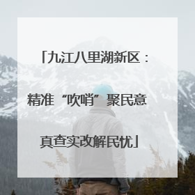 九江八里湖新区：精准“吹哨”聚民意 真查实改解民忧