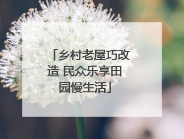 乡村老屋巧改造 民众乐享田园慢生活