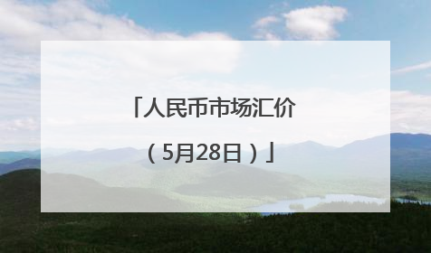 人民币市场汇价（5月28日）