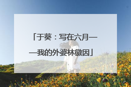 于葵：写在六月——我的外婆林徽因
