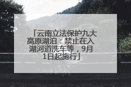 云南立法保护九大高原湖泊：禁止在入湖河道洗车等，9月1日起施行