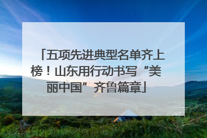 五项先进典型名单齐上榜！山东用行动书写“美丽中国”齐鲁篇章