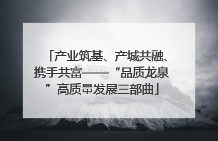 产业筑基、产城共融、携手共富——“品质龙泉”高质量发展三部曲