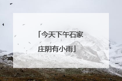 今天下午石家庄阴有小雨