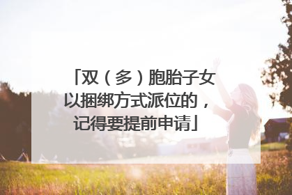 双（多）胞胎子女以捆绑方式派位的，记得要提前申请