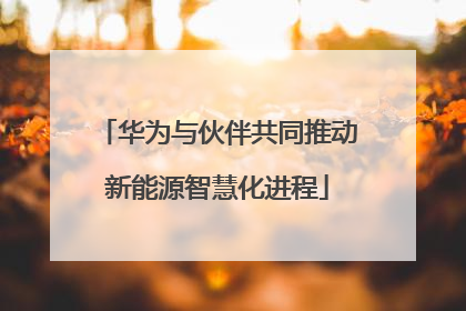 华为与伙伴共同推动新能源智慧化进程