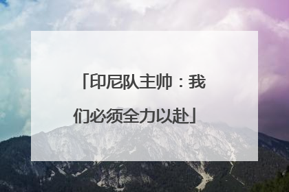 印尼队主帅：我们必须全力以赴