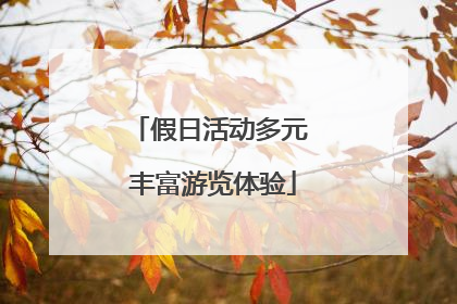 假日活动多元 丰富游览体验