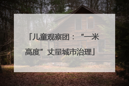 儿童观察团：“一米高度”丈量城市治理