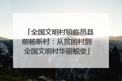 全国文明村镇临邑县前杨新村：从贫困村到全国文明村华丽蜕变