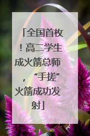 全国首枚！高二学生成火箭总师，“手搓”火箭成功发射