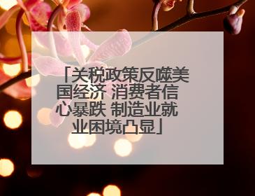 关税政策反噬美国经济 消费者信心暴跌 制造业就业困境凸显