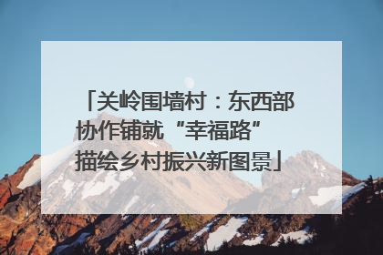关岭围墙村：东西部协作铺就“幸福路” 描绘乡村振兴新图景