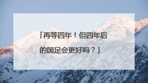 再等四年！但四年后的国足会更好吗？