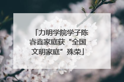 力明学院学子陈睿鑫家庭获“全国文明家庭”殊荣