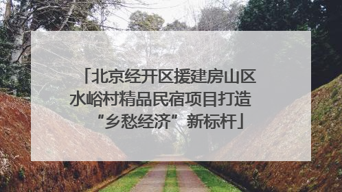 北京经开区援建房山区水峪村精品民宿项目打造“乡愁经济”新标杆